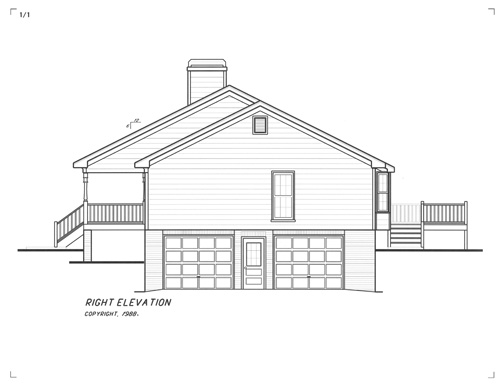 Right Elevation image of Chamblee House Plan